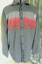 DC Boys Gray/Red Long Sleeve Button Up Shirt Size XL (18-20) - £9.74 GBP
