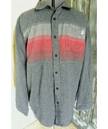 DC Boys Gray/Red Long Sleeve Button Up Shirt Size XL (18-20) - £9.56 GBP