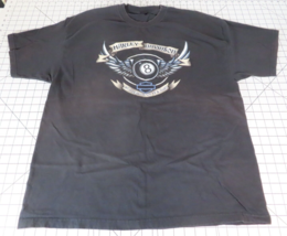 Harley Davidson Black 8 Ball T-Shirt XL Savannah, GA River Street Wings ... - $32.63
