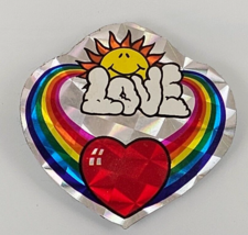 Vintage 80s Prism Foil Hologram Holographic Rainbow Heart Love Sunshine ... - $368.88 MXN