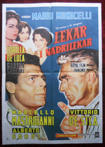 1957 Original Movie Poster Medico e Stregone De Sica Mastroianni Italian Vintage - £111.20 GBP
