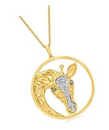 0.15 ct. t.w. Diamond Giraffe Medallion Pendant - £428.72 GBP