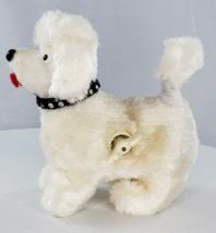 Vintage Wind Up Poodle Dog White Rhinestone Collar - $13.40