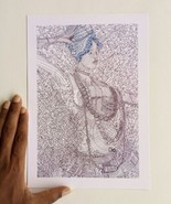 Art Print, Minimal Wall Art, Home Decor Ink Drawing &quot;Pose III&quot; - $18.99+