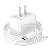 Charger Block USB C Fast Wall Plug with 6ft USB C to Cable (White) - £10.82 GBP