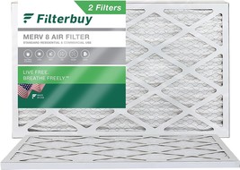 Filterbuy 16X25X1 Air Filter Merv 8 Dust Defense (2-Pack), Pleated Hvac Ac - £29.92 GBP