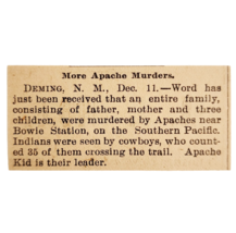 1895 Apache Kid Murderer New Mexico Article Haskay Bay Nay Ntyal Victori... - €15,96 EUR