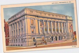 Postcard IN Indiana Indianapolis City Hall Linen Unused - £3.94 GBP