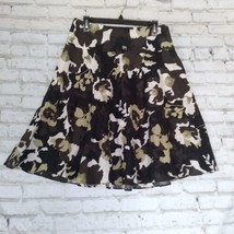 Grace Skirt Womens 6 Floral Ikat Watercolor Linen A Line Skirt - £19.68 GBP