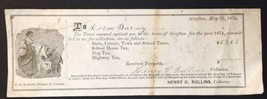 c.1874 Tax Assessment Town of Grafton, New Hampshire Signed Henry O. Rol... - $15.00