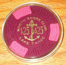 (1) $25. North Shore Club Casino Chip - 1968 - Lake Tahoe, Nevada - £14.38 GBP