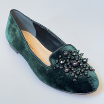 ISAAC MIZRAHI Live Shoes Emerald Velvet Fabric Beaded Flats Women’s Size 7M - £15.54 GBP