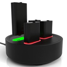 Xbox Battery Charger Station W/ 4 Rechargeable Batteries - 5' Cable Light Up Usb - £43.24 GBP