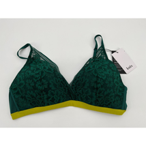 NWT Knix Knixy Lace Deep V Bralette Sz XL Emerald Green Light Support - £21.90 GBP