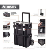 22 In. Husky Portable Rolling Tool Box on Wheels Cart Part Organizer Sto... - $3,090.39 MXN