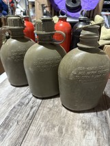 Lot of 3 US Military 1 Quart Canteen OD Green Hard Plastic 1990s - £23.35 GBP