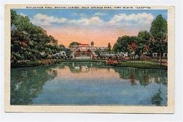 Reflection Pool Rock Springs Park Ft Worth TX Postcard - £7.88 GBP