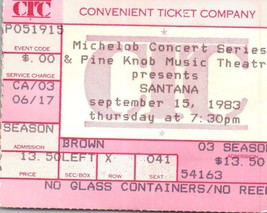 Santana Ticket Stub September 15 1983 Clarkston Michigan - £40.35 GBP