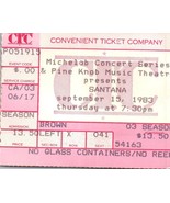 Santana Ticket Stub September 15 1983 Clarkston Michigan - £40.43 GBP
