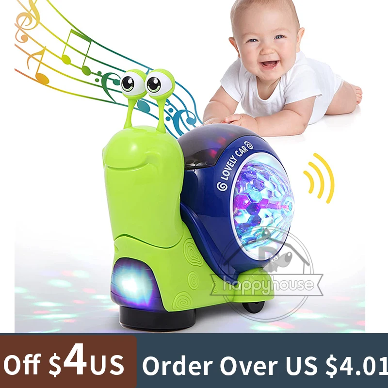 Crawling Crab Snail Baby Toys with Music Light Interactive Musical Toys for Baby - £10.45 GBP+