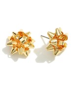 Gold Christmas Bow Earrings - $13.86
