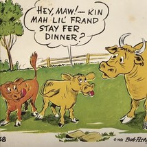 Vintage Postcard Cows Farm Funny Cartoon Art Bob Petley Humorous - £7.81 GBP