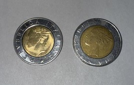 1986 &amp; 1992 2x Italian REPVBBLICA ITALIANA, L. 500 Coin, Italian 500 lir... - £6.36 GBP