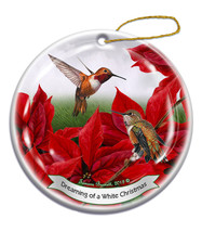 Holiday Pet Gifts Rufous Hummingbird Bird Porcelain Christmas Ornament - £25.29 GBP