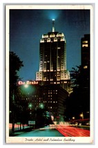 Drake Hotel Palmolive Building Night View Chicago Illinois Chrome Postcard N16 - £2.30 GBP