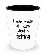 I Hate People Fishing Shot Glass Funny Gift Idea For Liquor Lover Alcohol 1.5oz  - £10.05 GBP