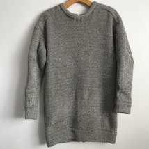 IRO Sweater XS Tunic Gray Pullover Rib Knit Crew Neck Exposed Back Zip C... - $21.09