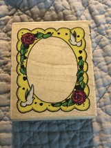 Stamp Affair Rubber Stamp Dove Roses Frame Bird Flowers Wood Mount 2.5” ... - £3.11 GBP