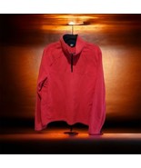 Lands End Red Fleece Sweater Mens L 42-44 Blue 1/4 Zip Long Sleeve Pullo... - $33.83 CAD