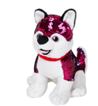 Athoinsu Flip Sequin Stuffed Husky Puppy Plush Sparkle Dog 9&quot; New - £14.70 GBP