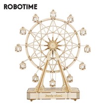 Robotime Rotatable DIY 3D Ferris Wheel Wooden Puzzle Game Assembly Music Box Toy - £125.06 GBP
