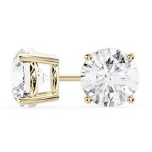 18k Yellow Gold Brilliant Round Cut Diamond Stud Earrings .33 Carats - £510.42 GBP