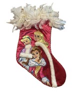 Disney Princess Christmas Stocking Belle Cinderella Snow White 18” Feath... - $22.76