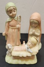 Vtg Lefton Away In A Manger Nativity Lot of 3 Figurines Hand Painted No. 00342 - £9.65 GBP