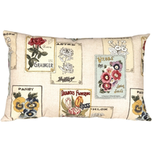 Vintage Seed Packet 16x24 Throw Pillow, Complete with Pillow Insert - £41.15 GBP