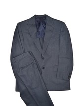 Hickey Freeman Suit Mens 41S Blue Solid Jacket &amp; Pants Wool Bespoke 34x28 - £105.63 GBP