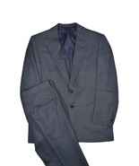 Hickey Freeman Suit Mens 41S Blue Solid Jacket &amp; Pants Wool Bespoke 34x28 - £106.39 GBP