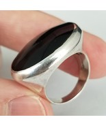 vintage sterling silver 925 size 8 ring Black Onyx and NICE! - $880.34 MXN