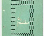 El Patio Menu from Tunis Hilton Hotel Tunisia at Berlin Hilton Hotel 1968 - £61.53 GBP