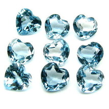 7.9Ct 9Pc Lot Natural London Blue Topaz Heart Faceted 6mm Gemstones - £39.52 GBP