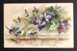 Happy Birthday Greeting Blue Flowers Intl Art Pub Co UDB Postcard c1910s Germany - £7.98 GBP