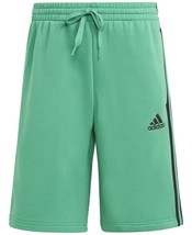 adidas Men&#39;s 3-Stripes 10&quot; Fleece Shorts Court Green XL - £17.62 GBP