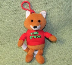 Cuddle Barn Backpack Clip On Mini Plush The Fox 7&quot; Stuffed Animal Tan Red Shirt - £8.68 GBP