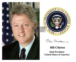President Bill Clinton Presidential Seal Autograph 8X10 Photograph - £6.77 GBP