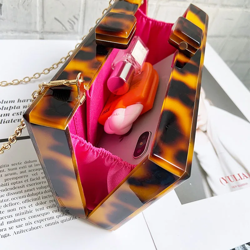 N acrylic clutches bag tortoiseshell print evening bags women messenge bag ladies party thumb200