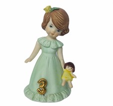Growing up Girls figurine Enesco birthday gift vtg sculpture Three 3 years old  - £21.33 GBP